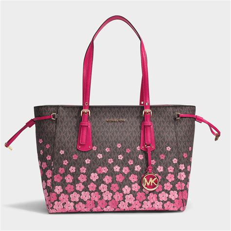 michael kors purse with flowers.